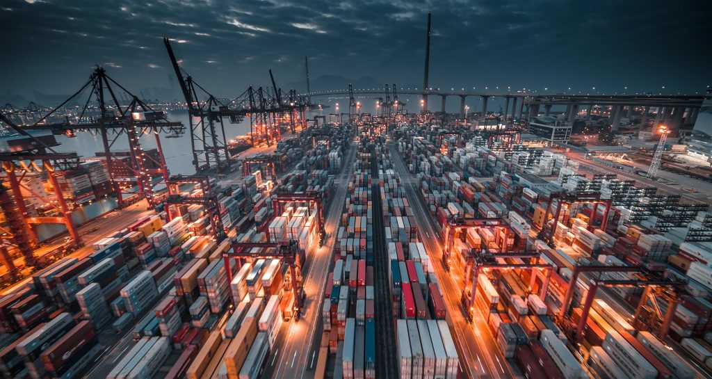 international port for import and export product, global trade